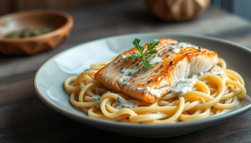 Gesundes Mittagessen mit Lachs Gesundes Mittagessen mit Lachs
