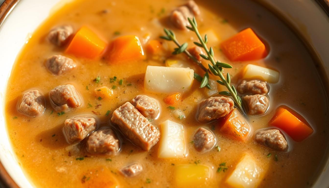 Hackfleisch-Suppe