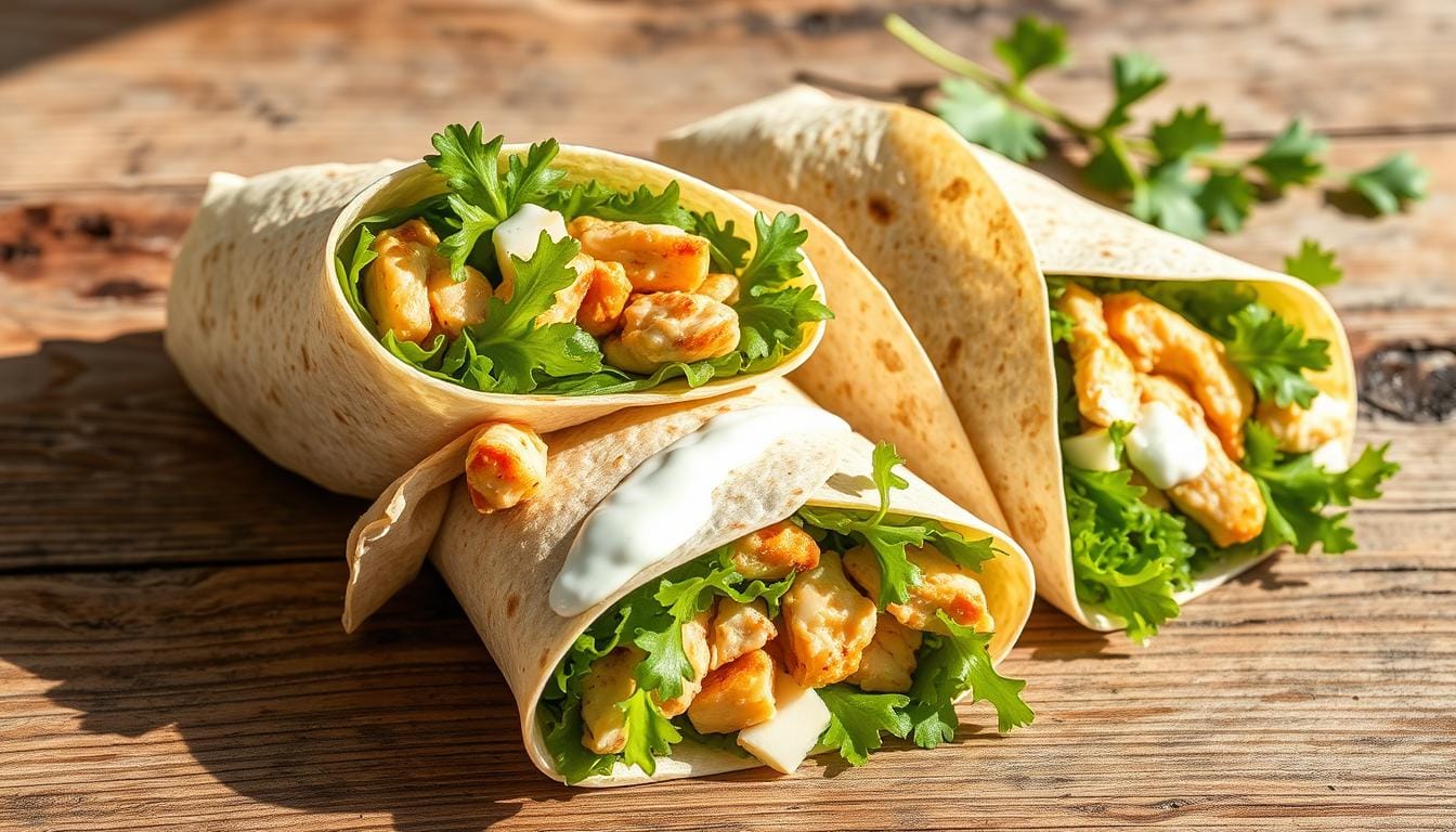 Hähnchen Ranch Wraps