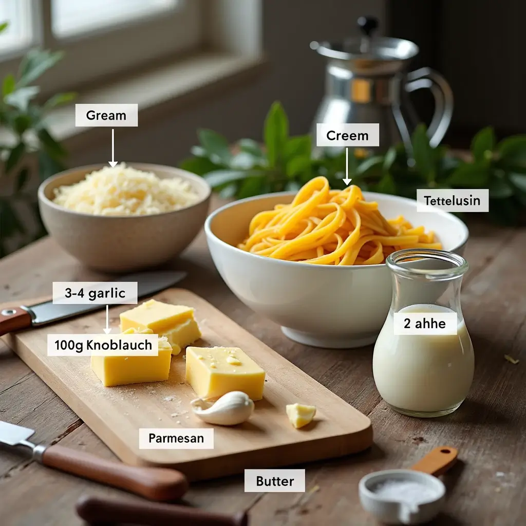 cremige knoblauch und parmesan pasta