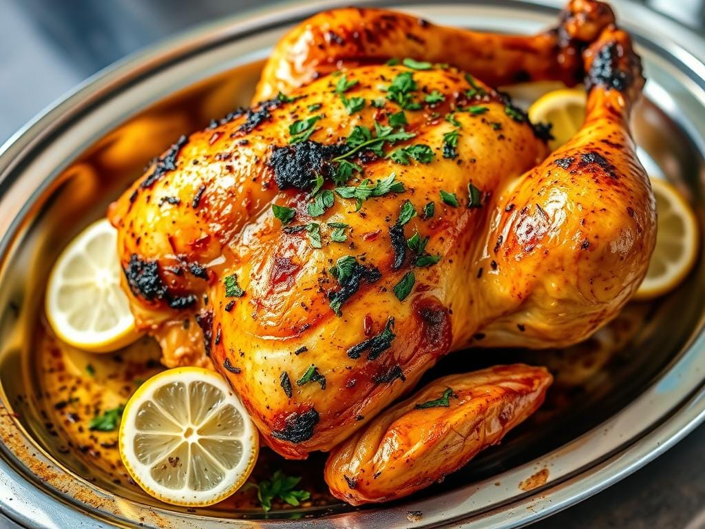 Knuspriges Hähnchen mit Kräutern und Zitrone Knuspriges Hähnchen mit Kräutern und Zitrone