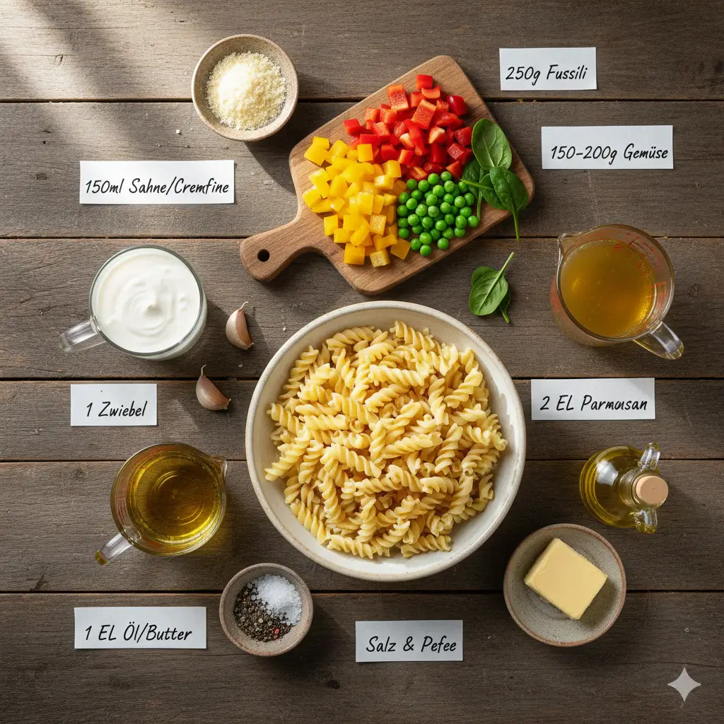 schnelles abendessen mit nudeln